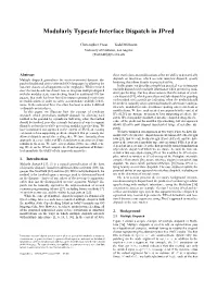 Modularly Typesafe Interface Dispatch in Jpred