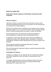 Neath Port Talbot CBC Plaid Cymru Group Responses to Boundary