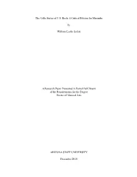 The Cello Suites of JS Bach: a Critical Edition for Marimba