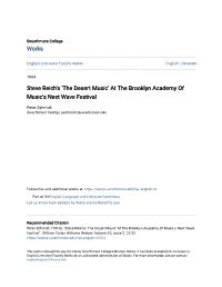 The Desert Music' at the Brooklyn Academy of Music's Next Wave Festival