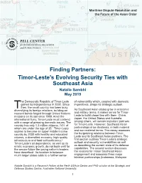 Timor-Leste's Evolving Security Ties with Southeast Asia