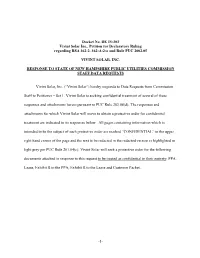 1- Docket No. DE 15-303 Vivint Solar Inc., Petition for Declaratory Ruling