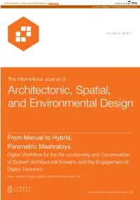 Architectonic, Spatial, and Environmental Design