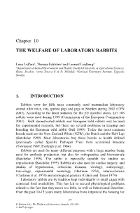 Chapter 10 the WELFARE of LABORATORY RABBITS