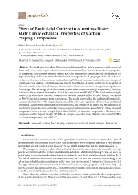 Effect of Boric Acid Content in Aluminosilicate Matrix On