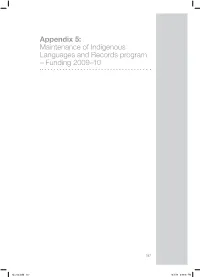 Maintenance of Indigenous Languages and Records Program – Funding 2009–10