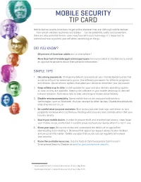 Mobile Security Tip Card