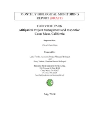 Monthly Biological Monitoring Report (Draft) ​