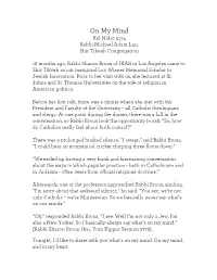 On My Mind Kol Nidre 5774 Rabbi Michael Adam Latz Shir Tikvah Congregation