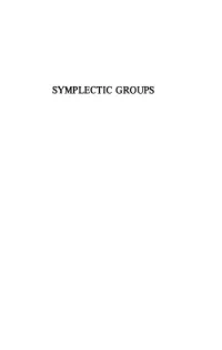 SYMPLECTIC GROUPS MATHEMATICAL SURVEYS' Number 16