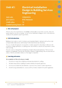 Unit 41: Electrical Installation Design in Building Services Engineering