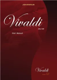 User Manual Vivaldi 270/370 2