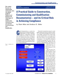 A Practical Guide to Construction, Commissioning and Qualification Documentation – and Its Critical Role in Achieving Complian