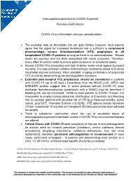 Anticoagulation Guidelines for COVID 19 Patients Riverside Health System
