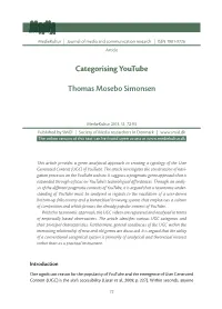 Categorising Youtube Thomas Mosebo Simonsen