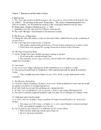 Chapter 7: Humanism and the Birth of Opera I. Introduction A. the Chief