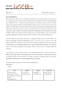 Dear IAAH Members, Welcome to the Second Newsletter of 2015 and Many Thanks for Your Continued Support of the Association. Over