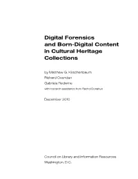 Digital Forensics and Born-Digital Content in Cultural Heritage Collections