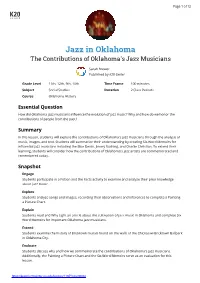 Jazz in Oklahoma