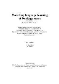 Modelling Language Learning of Duolingo Users