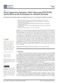 Novel Approach to Introduce Alkyl Chains Into PEDOT:PSS and Its Effect on the Performance As a Flexible Electrode