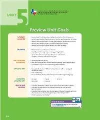 Preview Unit Goals