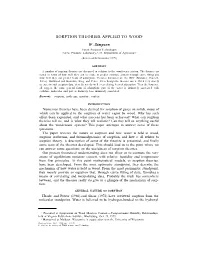 Scorption Theories Applied to Wood