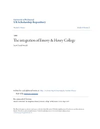 The Integration of Emory & Henry College