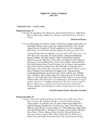 Theater in England Syllabus 2010