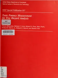 Toxic Potency Measurement for Fire Hazard Analysis
