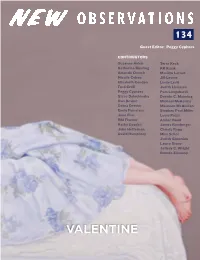 VALENTINE "There Are No Facts, Only Interpretations." —Frederich Nietzche