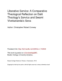 A Comparative Theological Reflection on Dalit Theology's Service And