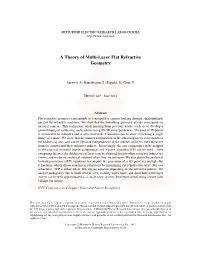 A Theory of Multi-Layer Flat Refractive Geometry