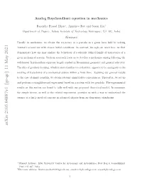 Analog Raychaudhuri Equation in Mechanics [14]