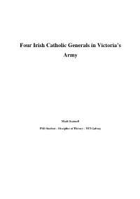Four Irish Catholic Generals in Victoria's Army by Mark Scannell