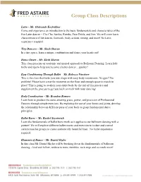 Group Class Descriptions