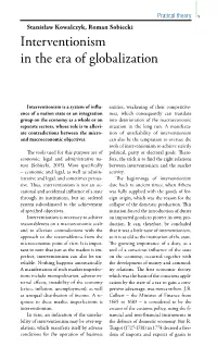 Interventionism in the Era of Globalization