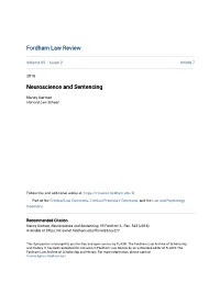 Neuroscience and Sentencing