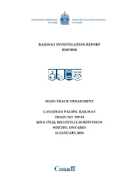 Railway Investigation Report R04t0008 Main-Track