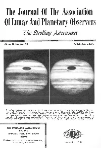 The Journal of the Association of Lunar and Planetary Observers Rite Strolli11g Astro11omer
