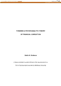 Towards a Psychoanalytic Theory of Financial Corruption
