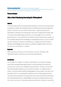 Why Is Mind Wandering Interesting for Philosophers?