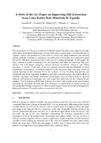 A State of the Art Paper on Improving Salt Extraction from Lake Katwe Raw Materials in Uganda