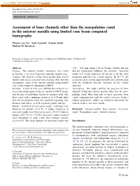 Assessment of Bone Channels Other Than the Nasopalatine Canal in the Anterior Maxilla Using Limited Cone Beam Computed Tomography