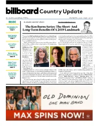 BILLBOARD COUNTRY UPDATE Tom.Roland@Billboard.Com