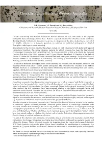 Checklist of Birds of WA 2021