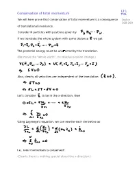 Conservation of Total Momentum TM1
