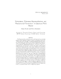 Naturalness, Wilsonian Renormalization, and “Fundamental Parameters” in Quantum Field Theory