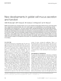 New Developments in Goblet Cell Mucus Secretion and Function