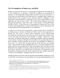 The Presumption of Innocence and Bail